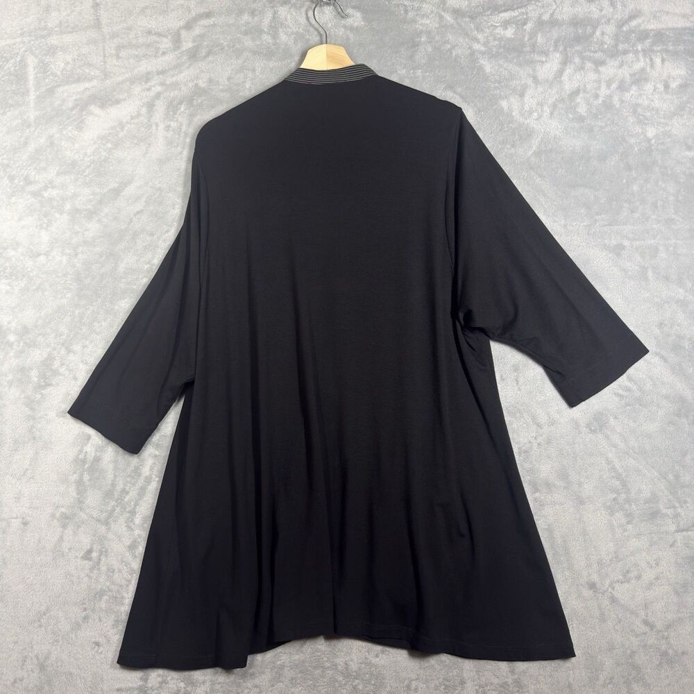 Alembika Tunic Top Womens 4 12-14 Mandarin Collar Bib 3/4 Sleeve Pockets - Picture 5 of 11